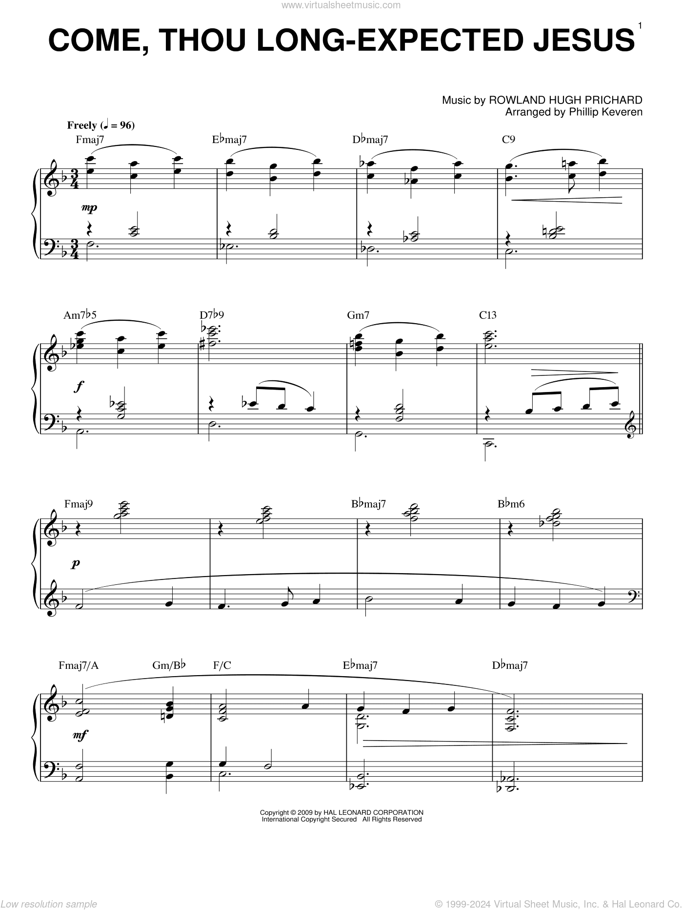 Come, Thou Long-Expected Jesus [Jazz version] (arr. Phillip Keveren)