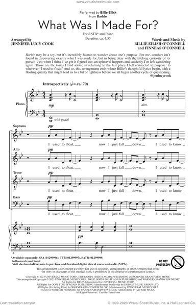What Was I Made For? (from Barbie) (arr. Jennifer Lucy Cook)