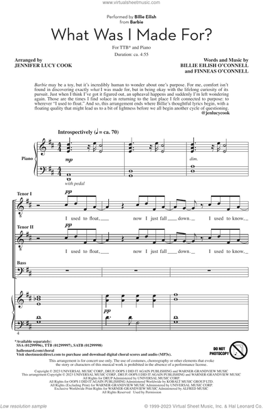 What Was I Made For? (from Barbie) (arr. Jennifer Lucy Cook)