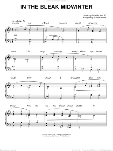 In The Bleak Midwinter [Jazz version] (arr. Phillip Keveren)