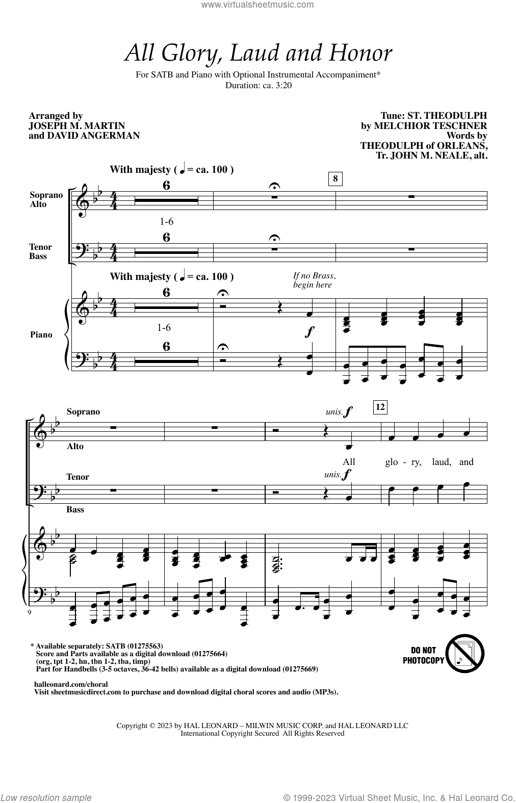 All Glory, Laud and Honor (arr. Joseph M. Martin and David Angerman)
