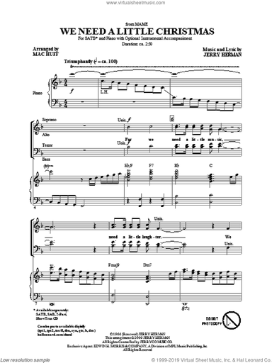 We Need A Little Christmas (from Mame) (arr. Mac Huff)