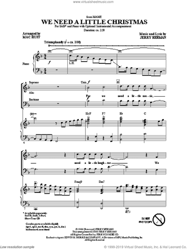 We Need A Little Christmas (from Mame) (arr. Mac Huff)
