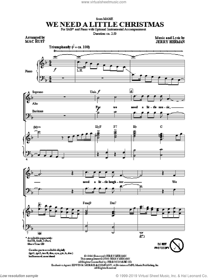 We Need A Little Christmas (from Mame) (arr. Mac Huff)