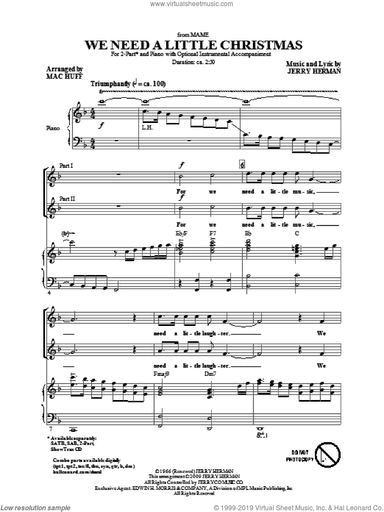 We Need A Little Christmas (from Mame) (arr. Mac Huff)
