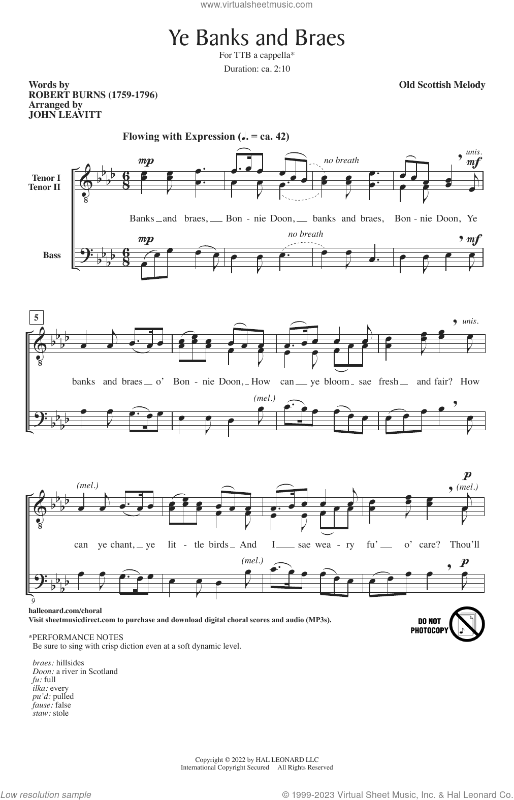 Ye Banks And Braes (arr. John Leavitt)