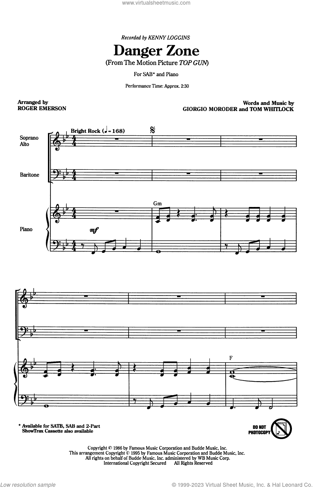 Danger Zone (arr. Roger Emerson)