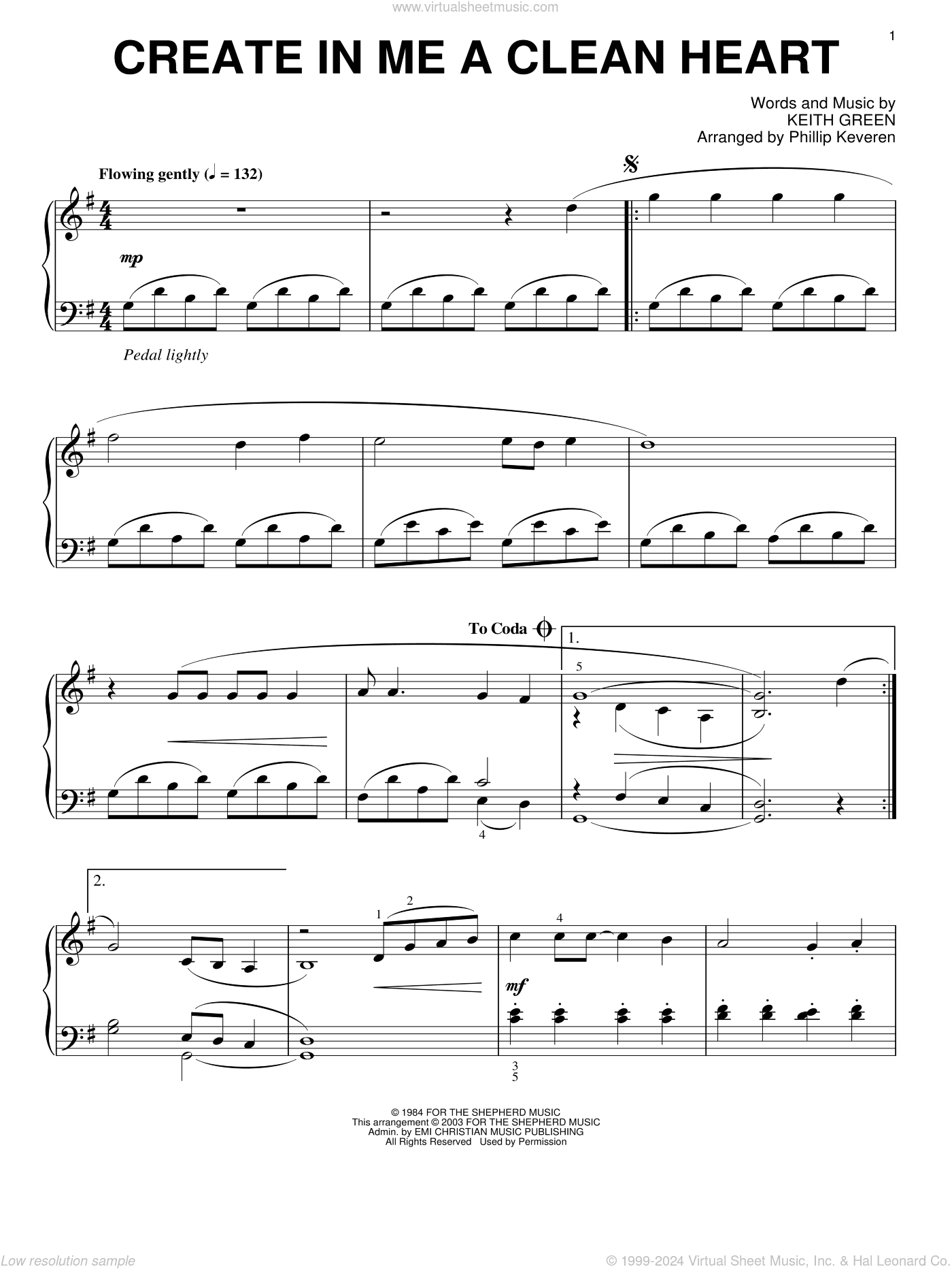 Create In Me A Clean Heart (arr. Phillip Keveren)