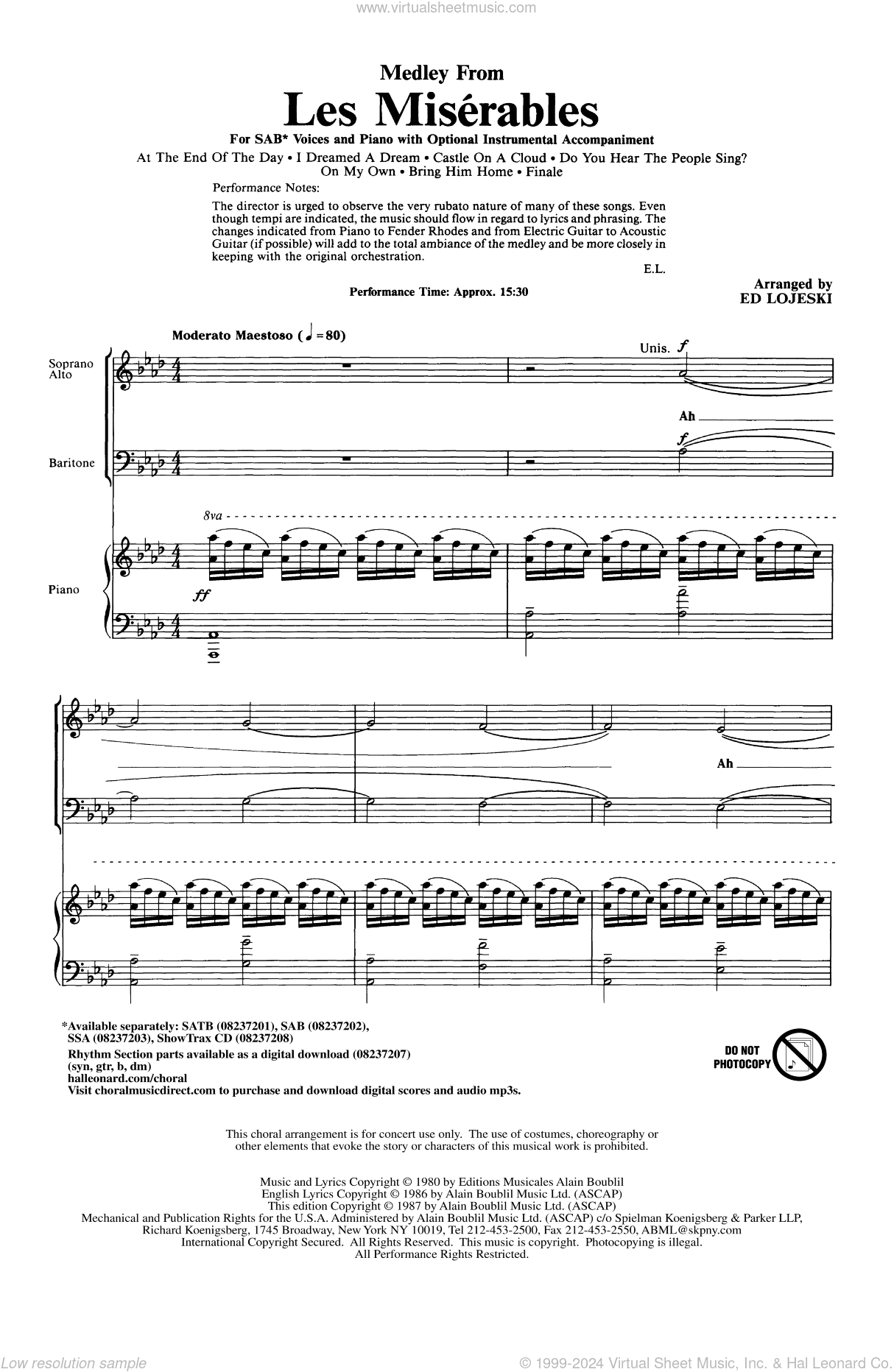 Les Miserables (Choral Medley) (arr. Ed Lojeski)