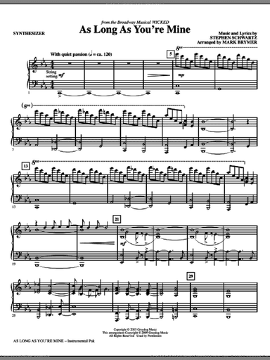 As Long As You're Mine (from Wicked) (complete set of parts)