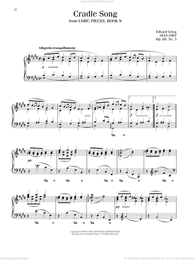 Cradle Song, Op. 68, No. 5