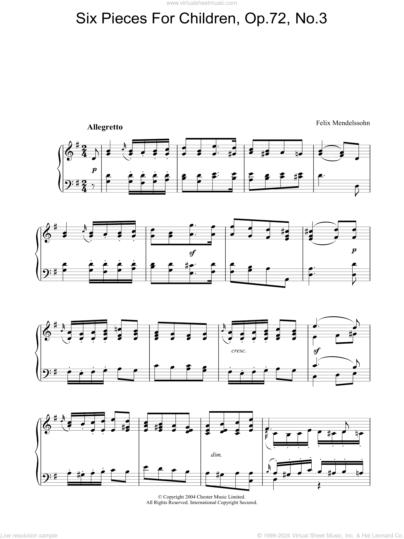 Six Pieces For Children, Op.72, No.3