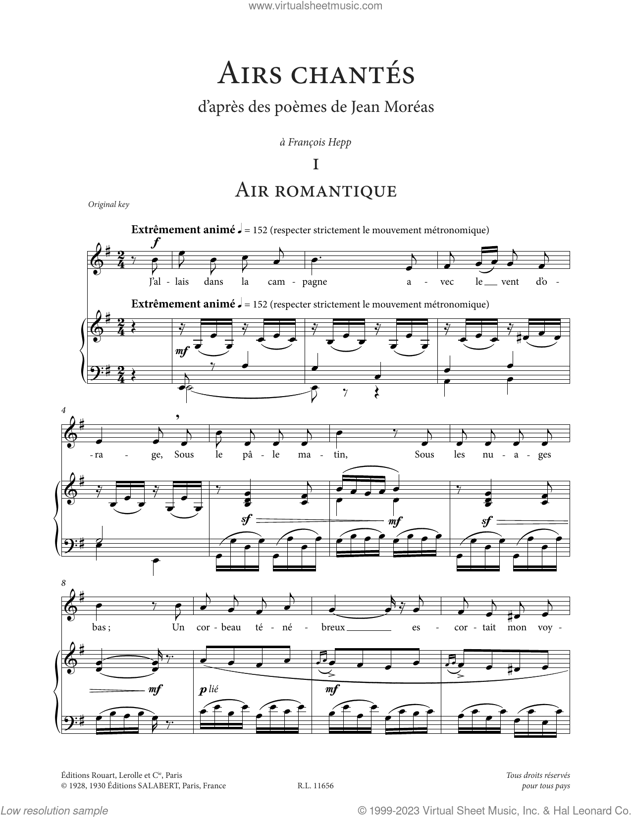 Airs chantes (Low Voice)