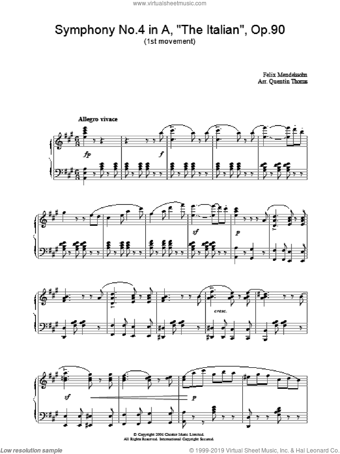 Symphony No.4 in A, 'The Italian', Op.90 (1st Movement)