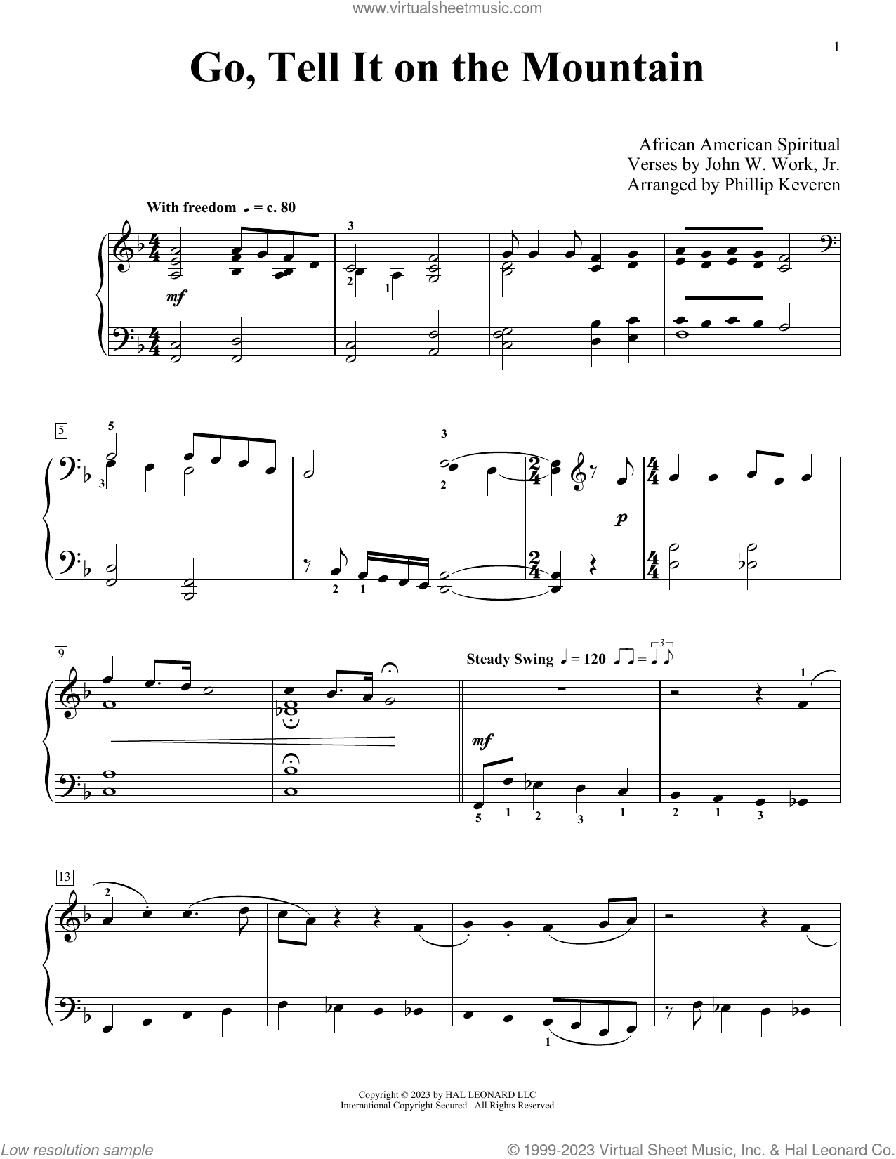 Go, Tell It On The Mountain (arr. Phillip Keveren)