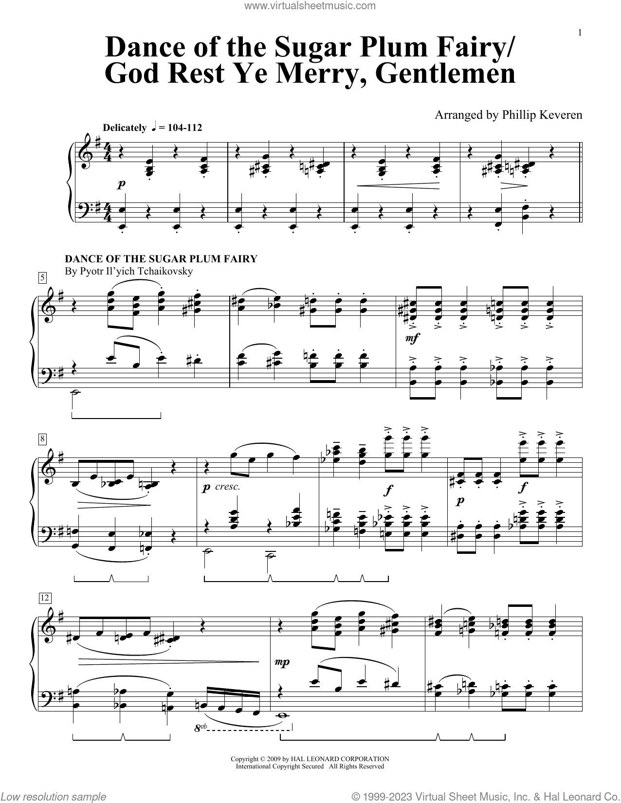 Dance Of The Sugar Plum Fairy/God Rest Ye Merry, Gentlemen (arr. Phillip Keveren)
