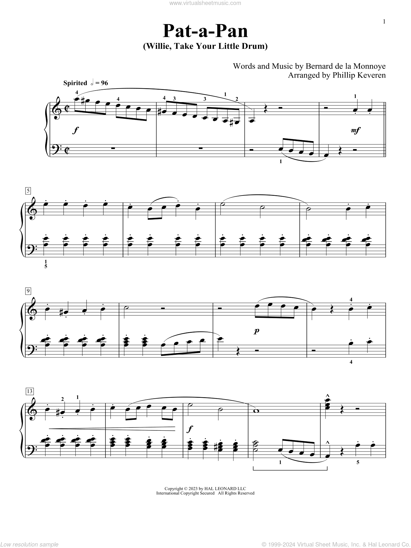Pat-A-Pan (Willie, Take Your Little Drum) (arr. Phillip Keveren)