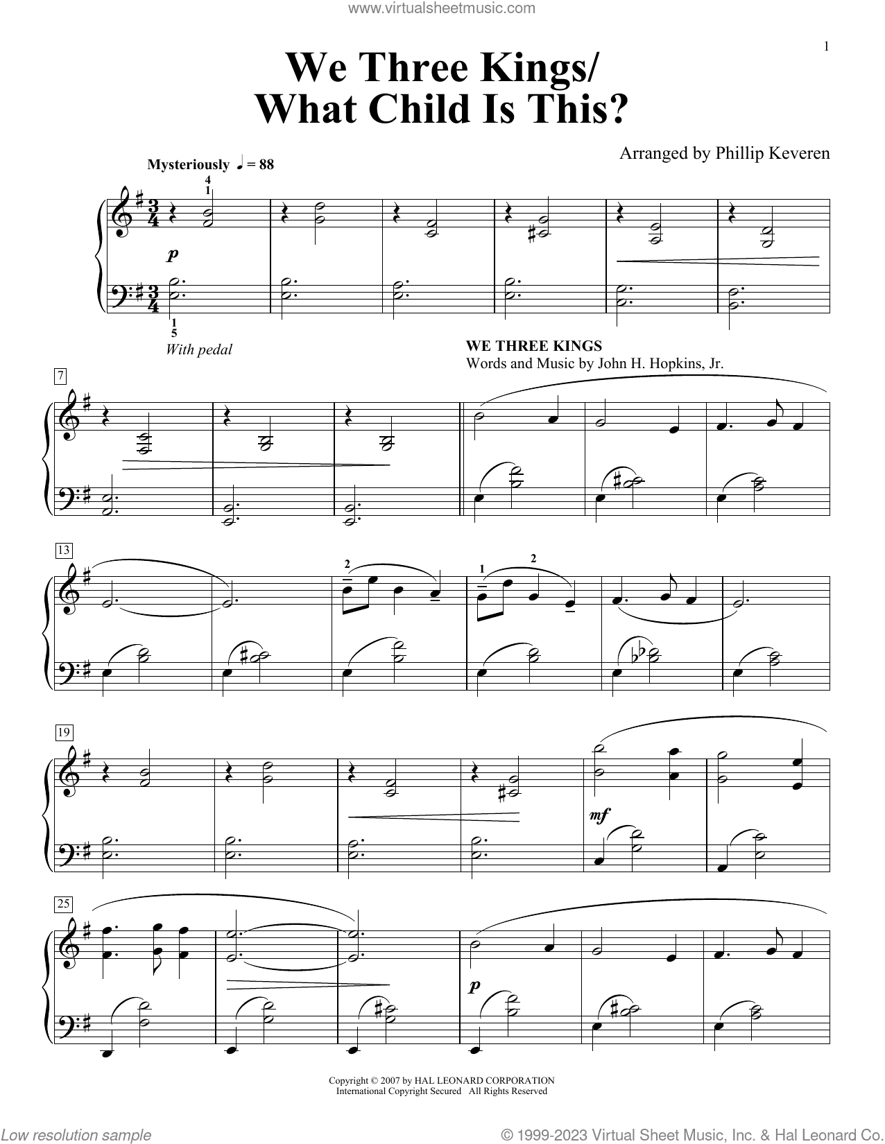 We Three Kings/What Child Is This (arr. Phillip Keveren)