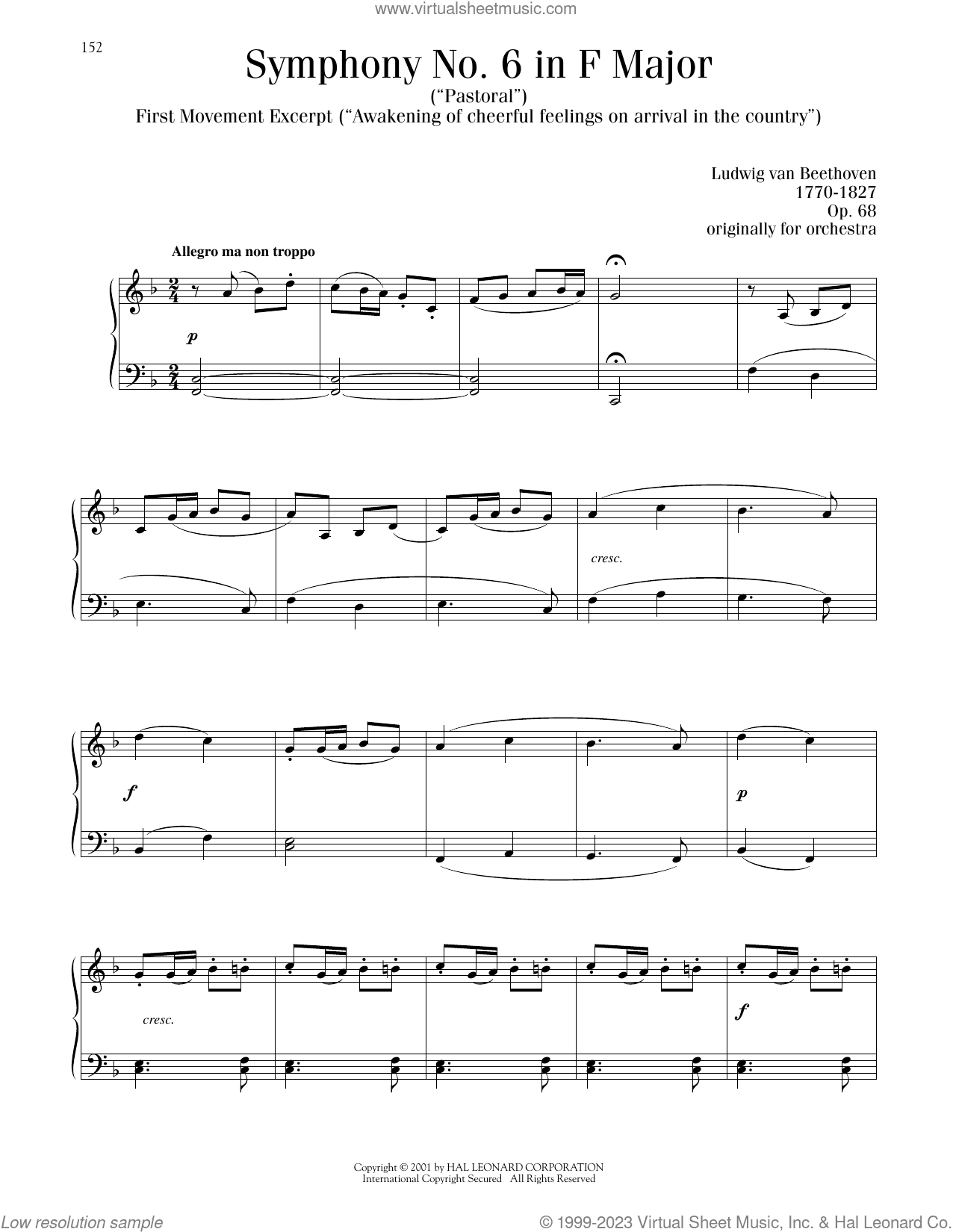 Symphony No. 6 In F Major ("Pastoral"), First Movement Excerpt