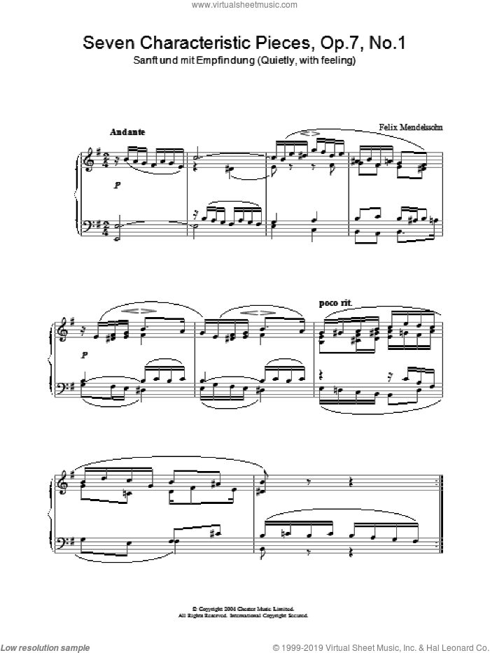 Seven Characteristic Pieces, Op.7, No.1