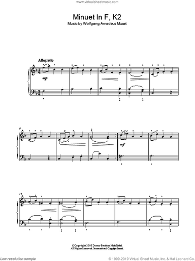 Minuet in F, K2
