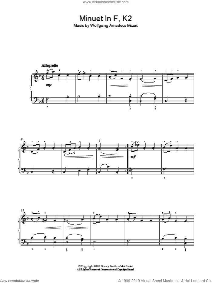 Minuet in F, K2
