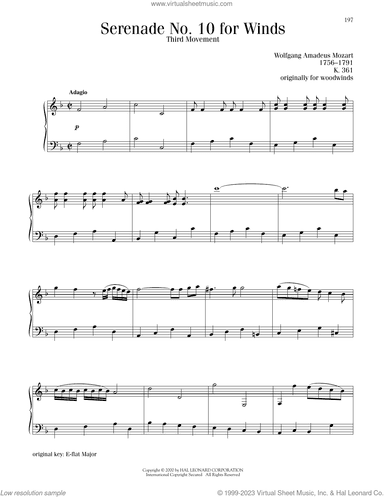 Serenade No. 10 For Winds, Third Movement