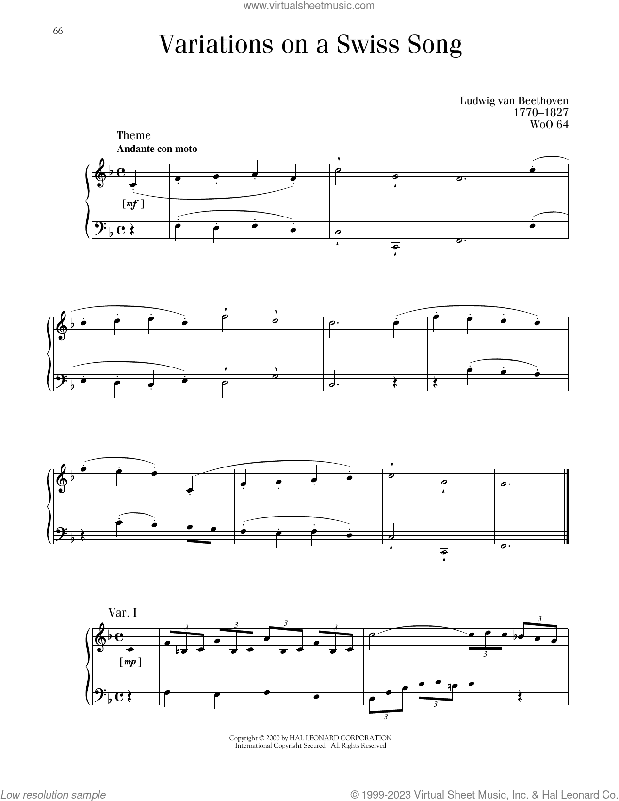 Six Easy Variations On A Swiss Song