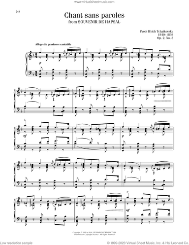 Chant Sans Paroles, Op. 2, No. 3