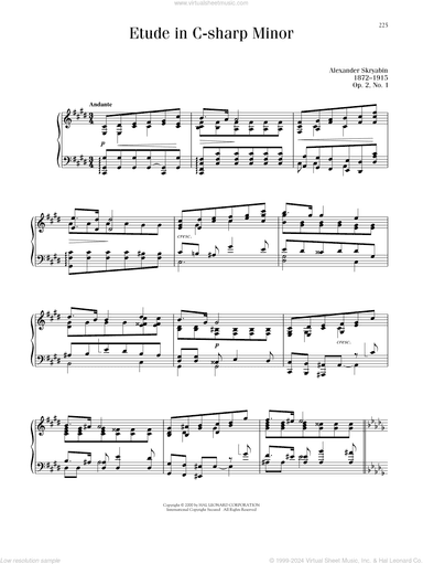 Etude In C# Minor, Op. 2, No. 1