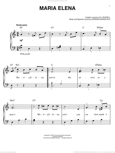 Maria Elena, (easy)