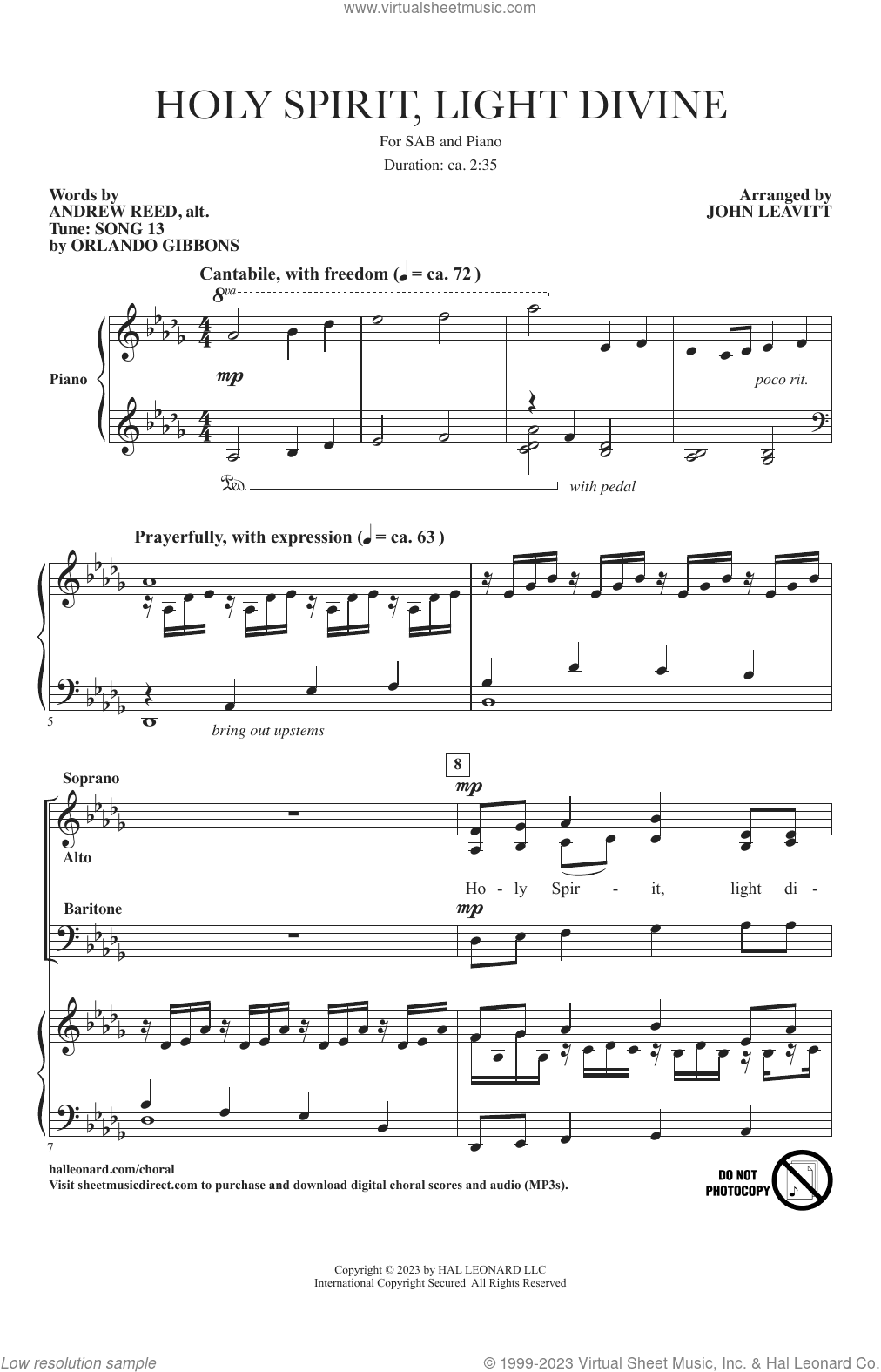 Holy Spirit, Light Divine (arr. John Leavitt)