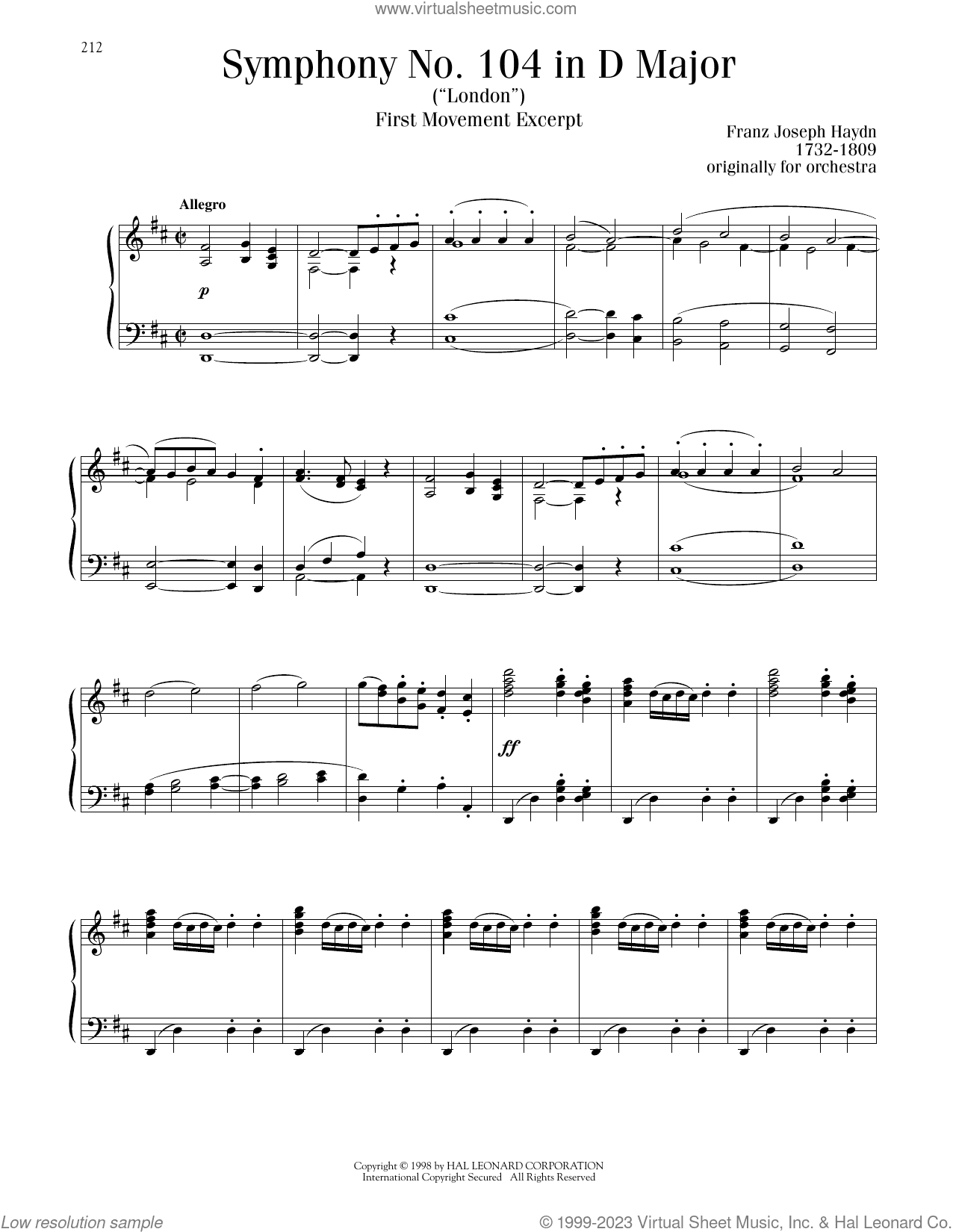 Symphony No. 104 in D Major ("London"), First Movement Excerpt