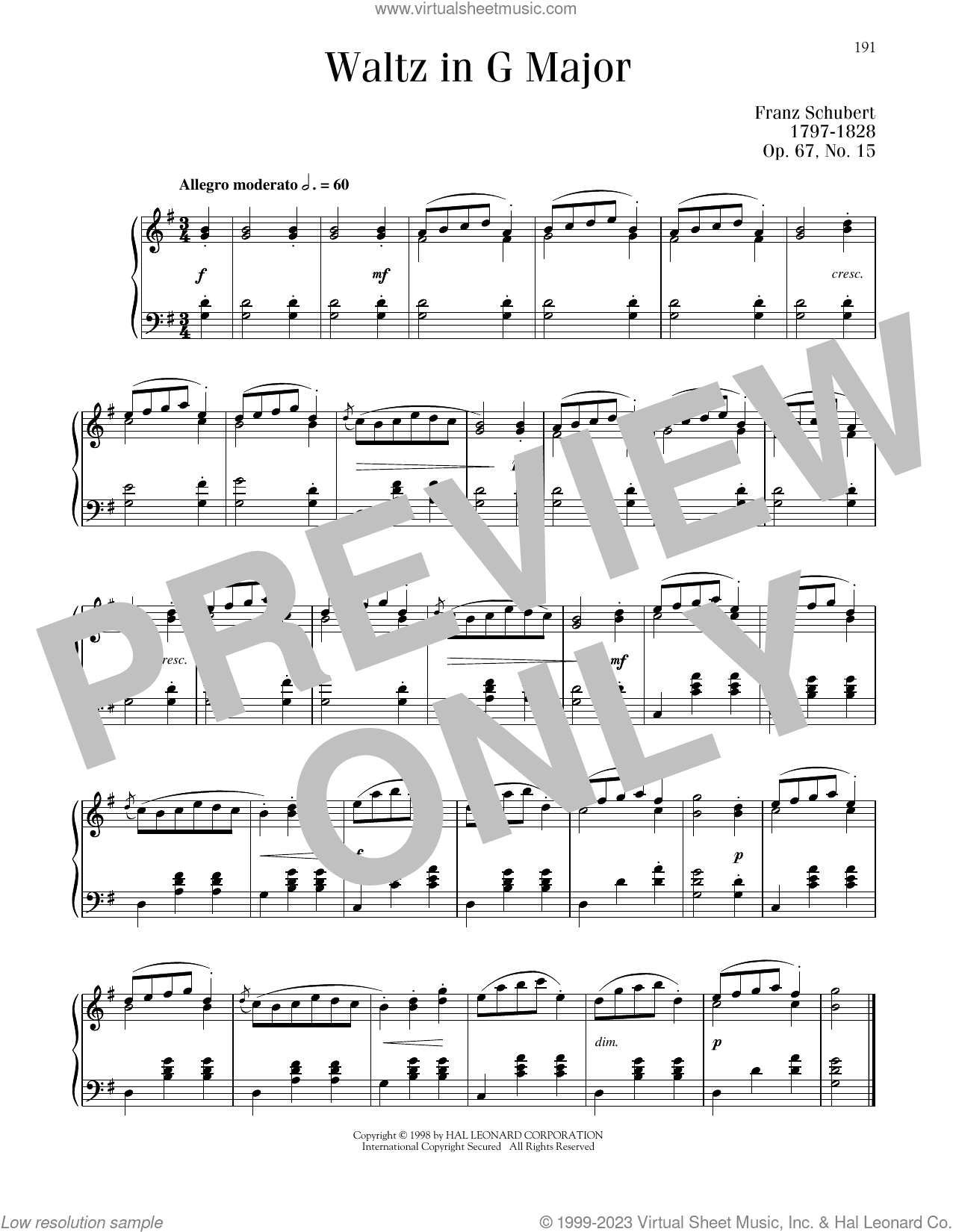 Waltz In G Major, Op. 67, No. 15
