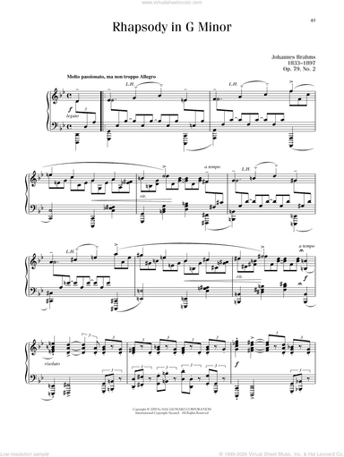 Rhapsody In G Minor, Op. 79, No. 2