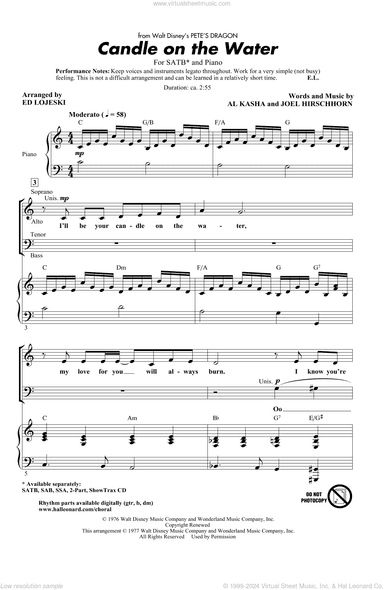 Candle On The Water (from Pete's Dragon) (arr. Ed Lojeski)