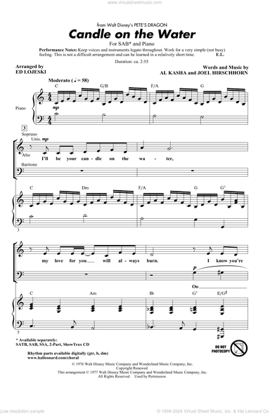 Candle On The Water (from Pete's Dragon) (arr. Ed Lojeski)