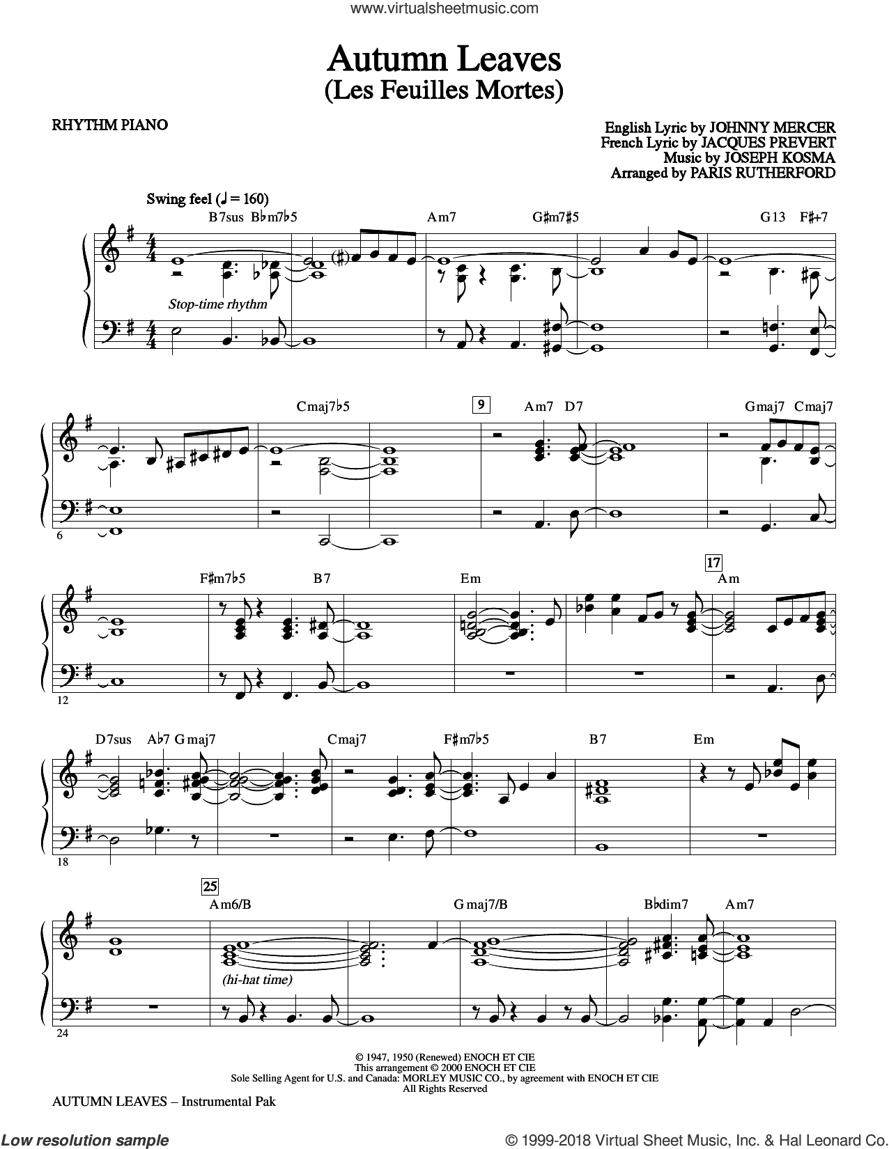 Autumn Leaves (complete set of parts)