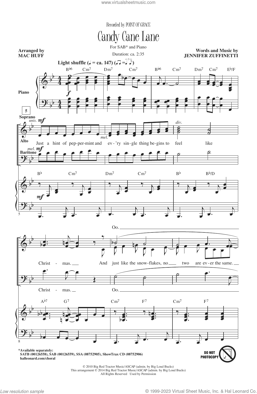 Candy Cane Lane (arr. Mac Huff)