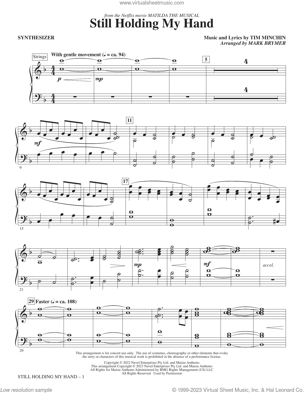 Still Holding My Hand (from Matilda The Musical) (arr. Mark Brymer)