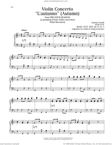 The Four Seasons ("Autumn"), Third Movement Excerpt