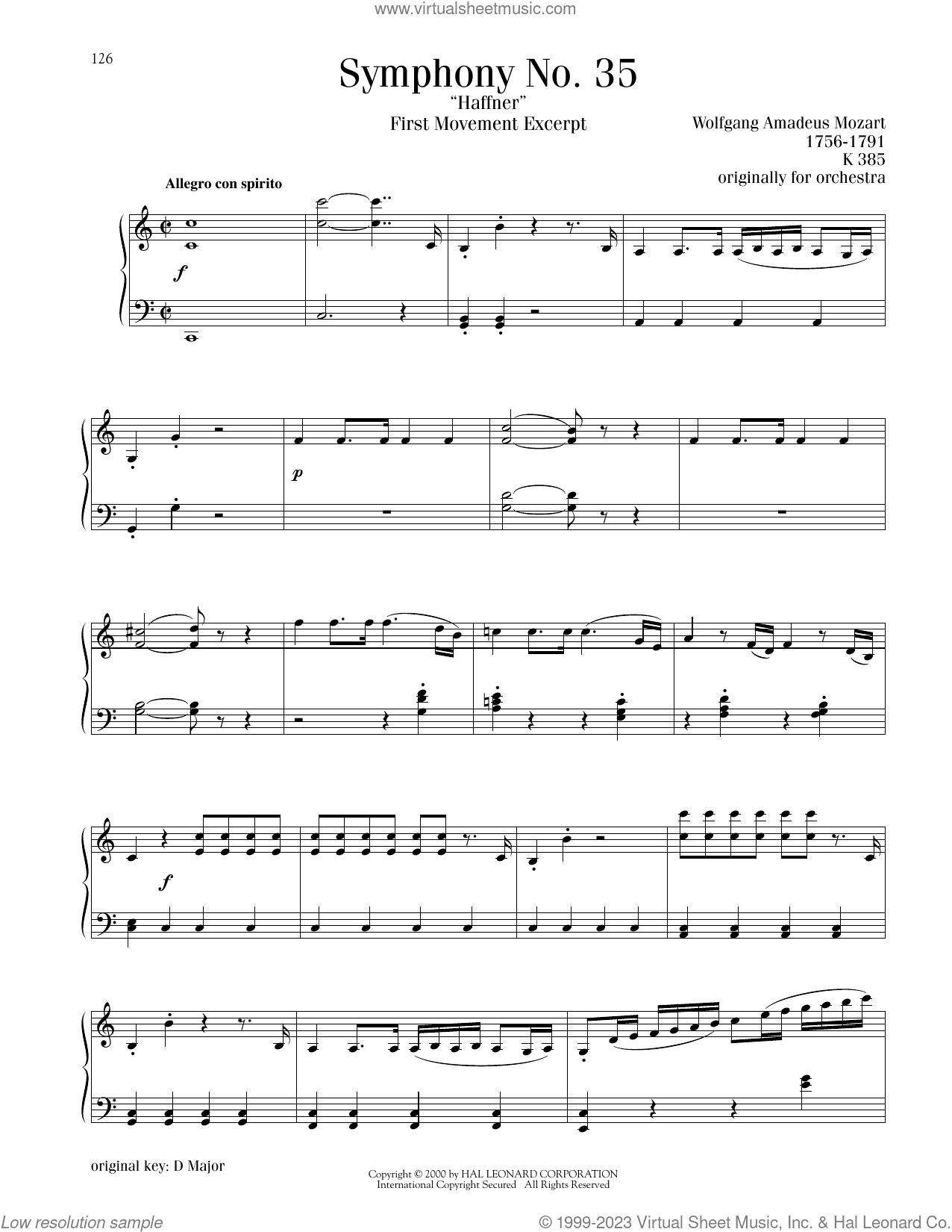 Symphony No. 35 ("Haffner"), First Movement Excerpt