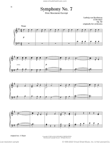 Symphony No. 7 In A Major, First Movement Excerpt