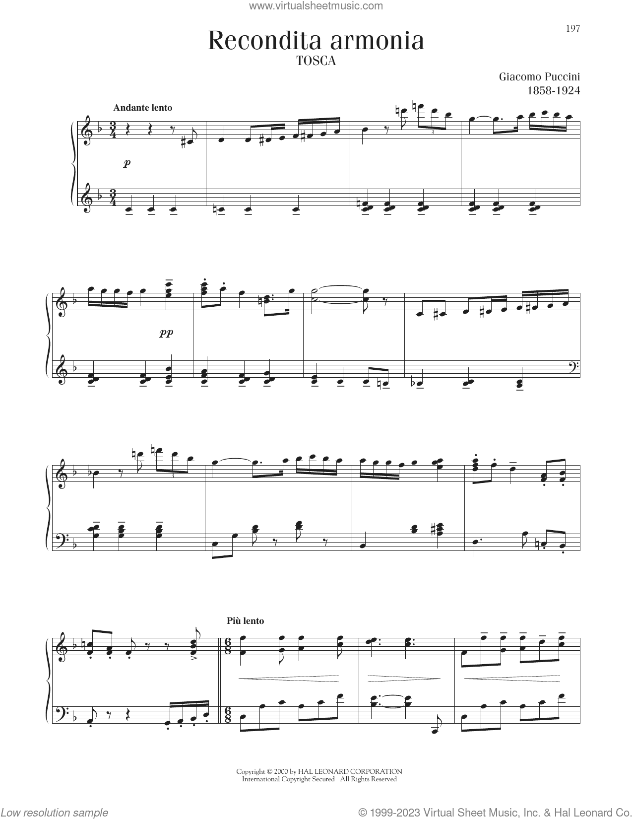 Recondita Armonia, (intermediate)