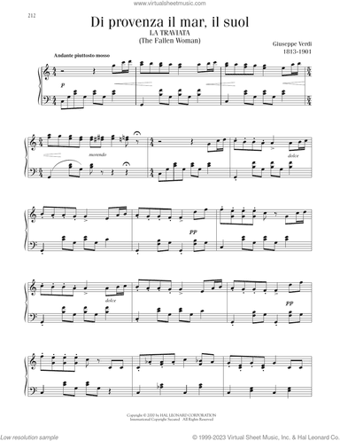 Di Provenza Il Mar, Il Suol, (intermediate)