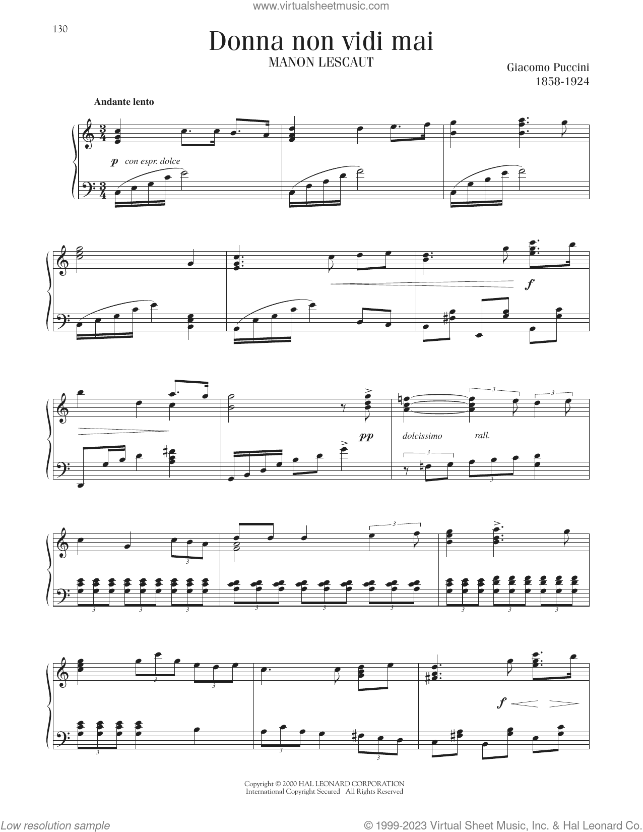 Donna Non Vidi Mai, (intermediate)