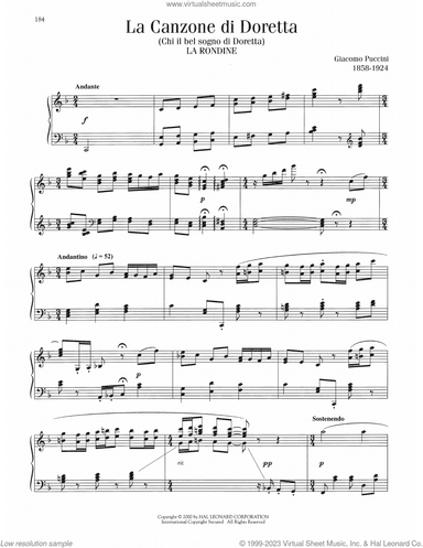 Canzone di Doretta, (intermediate)