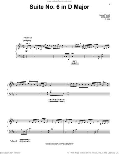 Suite No. 6 In D Major