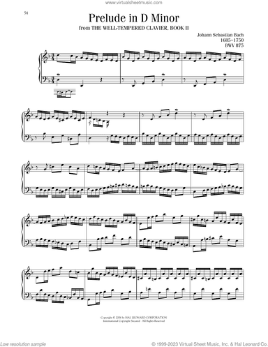 Prelude No. 6 In D Minor, BWV 875
