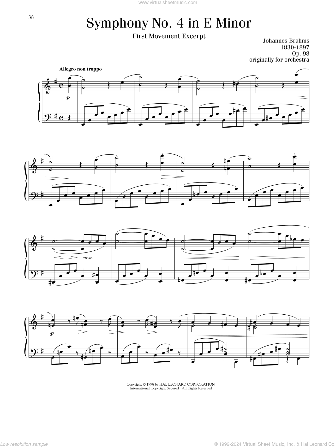 Symphony No. 4 in E Minor, First Movement Excerpt